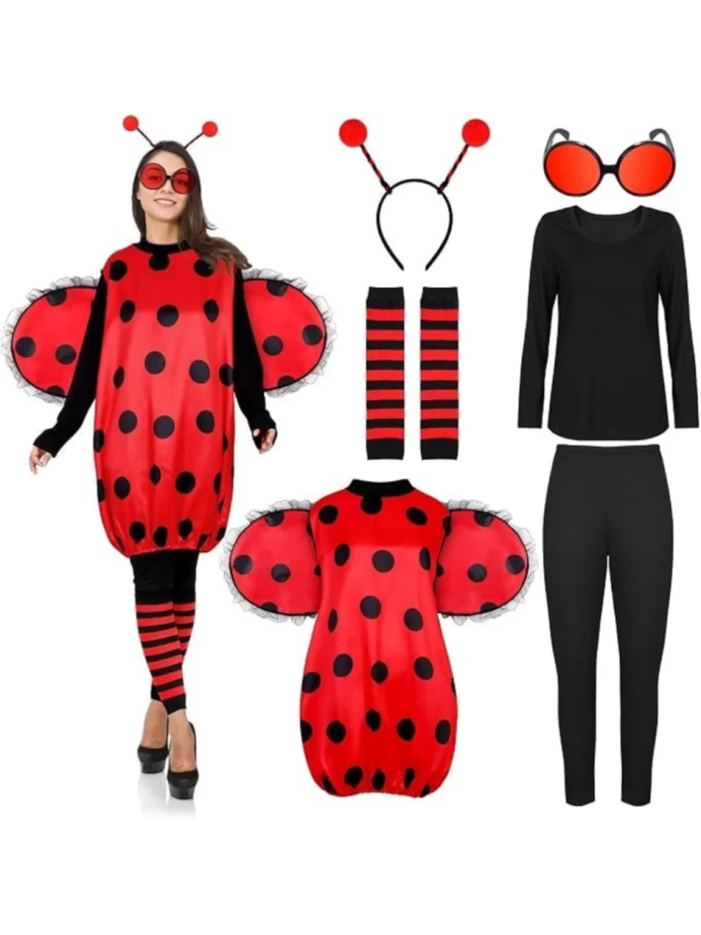 New 5 Piece Lady Bug Adult Costume